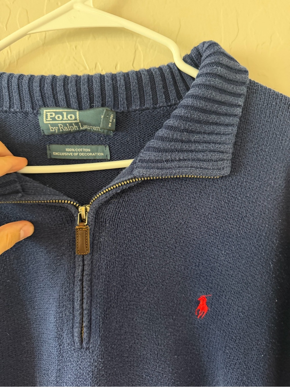 Polo knit by Ralph Lauren Men's Navy Quarter-Zip Sweater size XXL fits XL - Picture 2 of 4